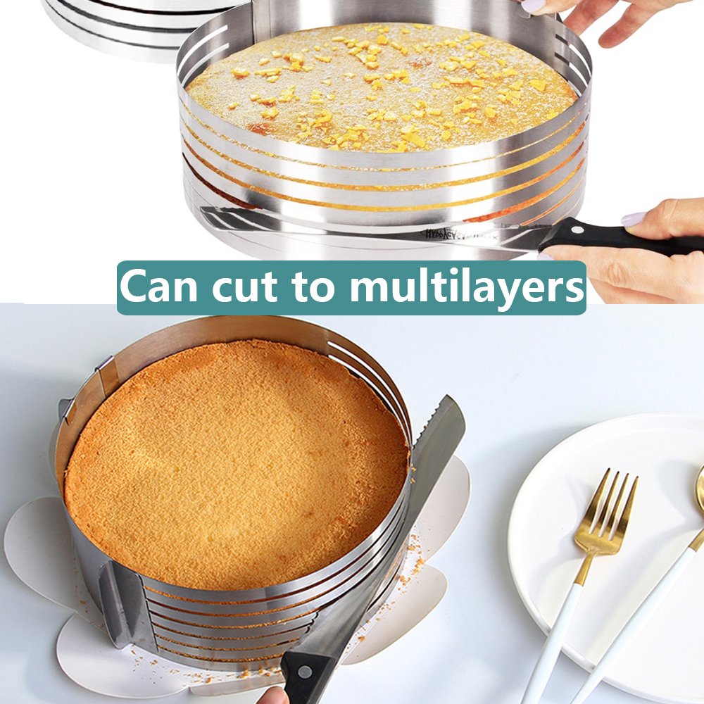 OEM Baking Tools Layers Stainless Steel Circular Round Cutting Adjustable Multilayer Mousse Cake Ring