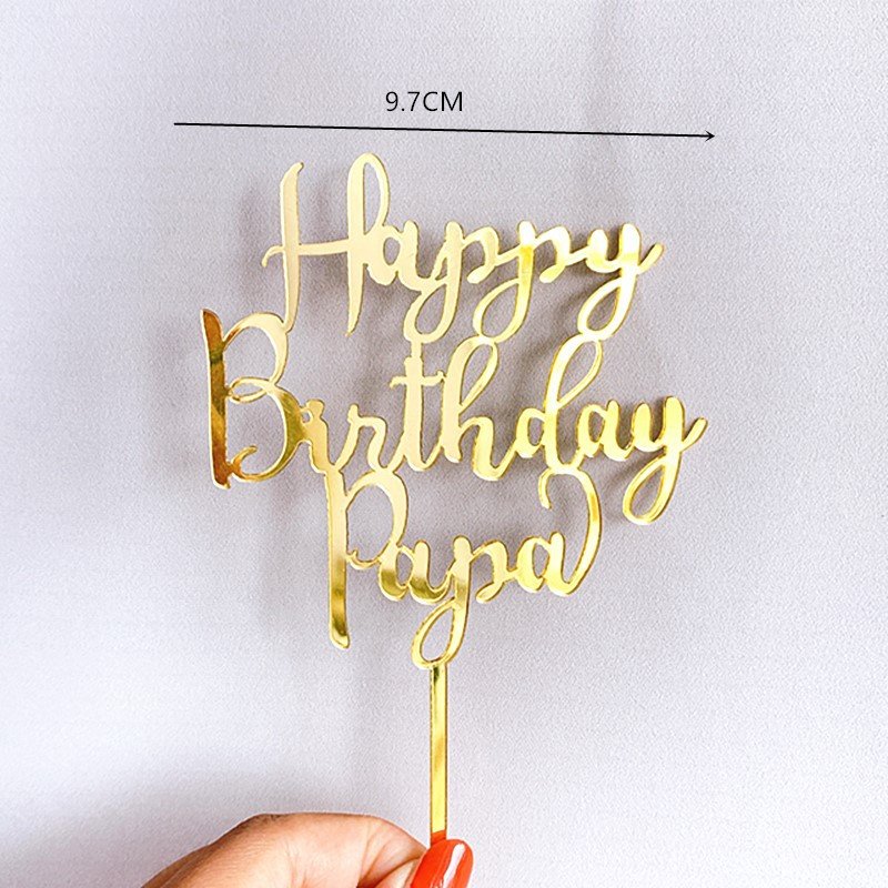 Double Layer Happy Mothers Day Cake Toppers Cake Picks Acrylic Sticks for Motherday Birthday Cupcake Party Favors Decorations