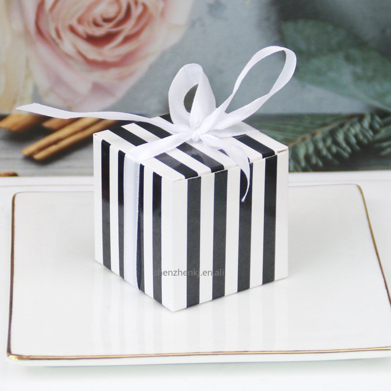 NEW Creative Mini Stripe Pattern Candy Box Candy Packaging Carton Wedding Gift Box Event & Party Supplies Wedding Favors