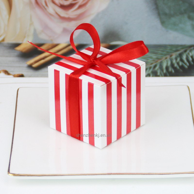 NEW Creative Mini Stripe Pattern Candy Box Candy Packaging Carton Wedding Gift Box Event & Party Supplies Wedding Favors