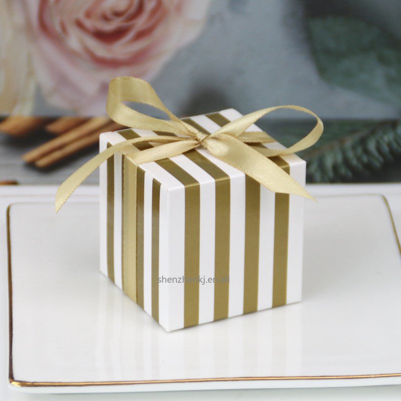 NEW Creative Mini Stripe Pattern Candy Box Candy Packaging Carton Wedding Gift Box Event & Party Supplies Wedding Favors