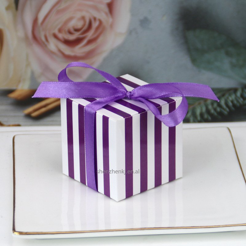NEW Creative Mini Stripe Pattern Candy Box Candy Packaging Carton Wedding Gift Box Event & Party Supplies Wedding Favors