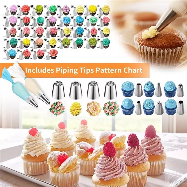 Custom 236 pcs wholesale cake decorating materials supplies tool with cake decorating tips with cake cutting tool