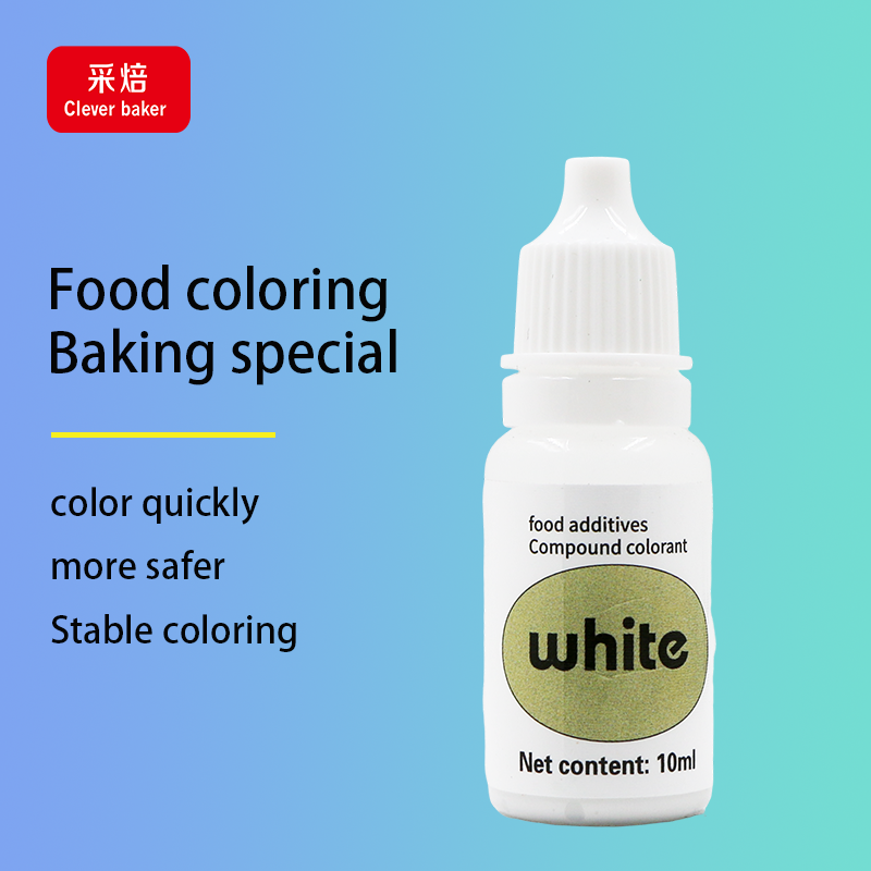 Hot Sale White Halal Edible Food Dye Liquid Cake Coloring Colorant in Bottle Certified Halal Certified Edible Coloring