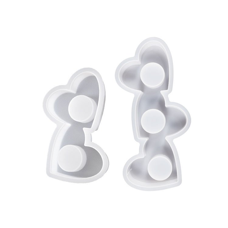 DIY Heart Candlestick Silicone Mold Valentine's Day Candlelight Dinner Gypsum Candle Cup Crystal Drop Glue Mold Home Decoration