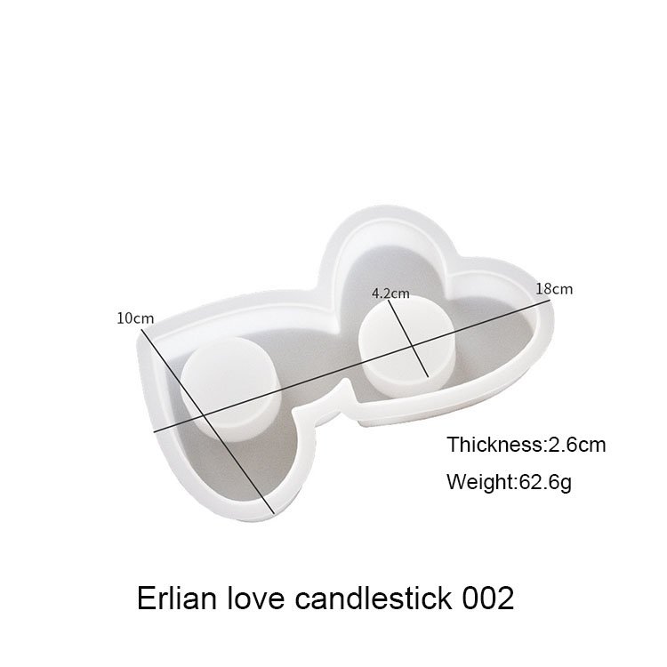 DIY Heart Candlestick Silicone Mold Valentine's Day Candlelight Dinner Gypsum Candle Cup Crystal Drop Glue Mold Home Decoration