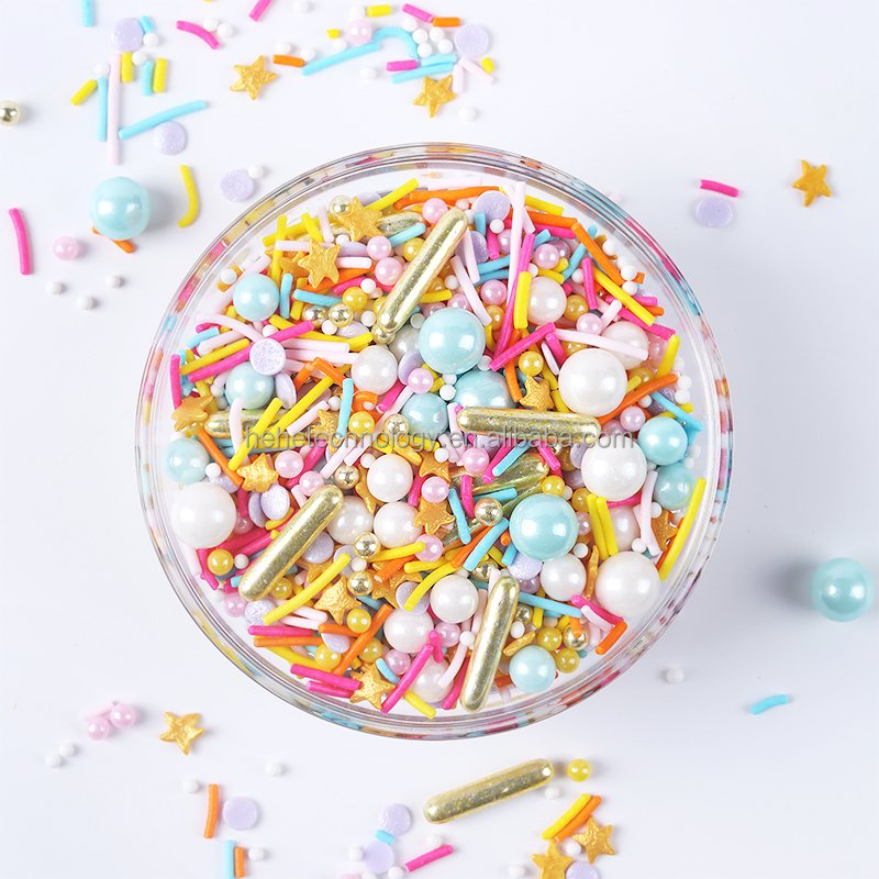 Cheap Price 2024 Easter Edible Sprinkles Food Ingredients Metallic Silver Mixes Sprinkles Cake Decoration for Desserts