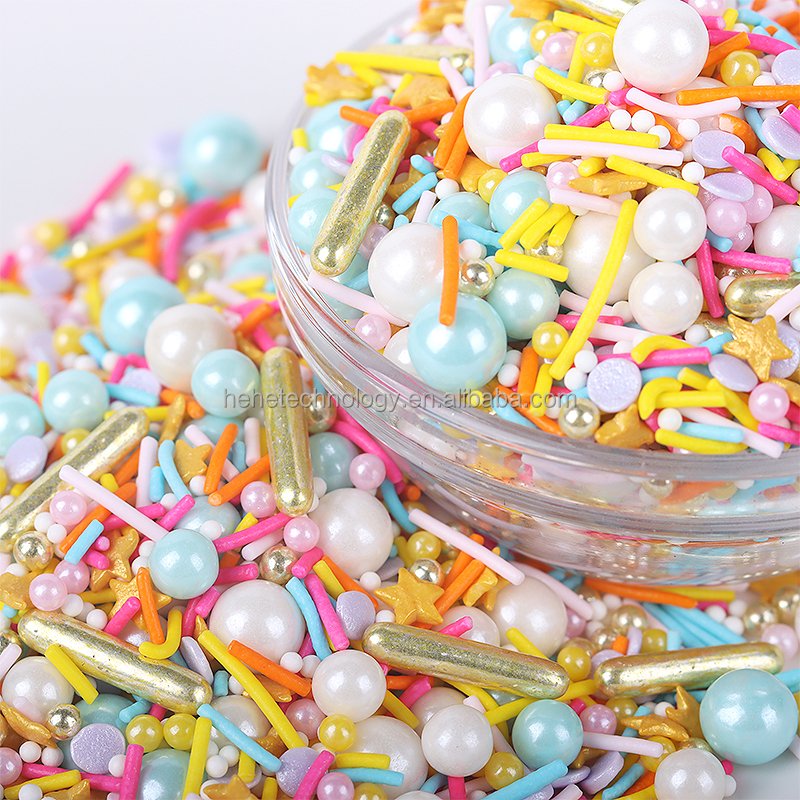 Cheap Price 2024 Easter Edible Sprinkles Food Ingredients Metallic Silver Mixes Sprinkles Cake Decoration for Desserts