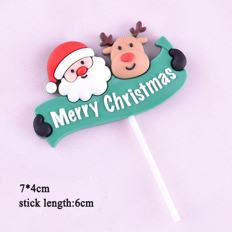 cake decorating supplies Santa Claus Xmas Ornaments Decoration Cake topper Cute Cottage Snowman Santa Tree Cake