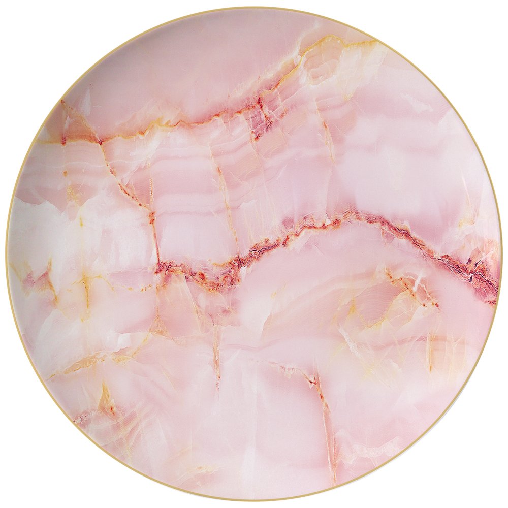 Wholesale Pink Christmas Dinner Dessert Cake Plate sets Ceramic Home Decoration Bone China Dinnerware Set