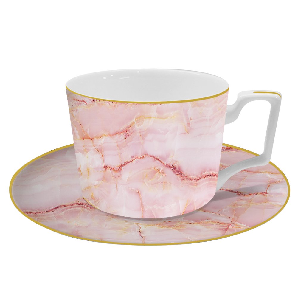 Wholesale Pink Christmas Dinner Dessert Cake Plate sets Ceramic Home Decoration Bone China Dinnerware Set
