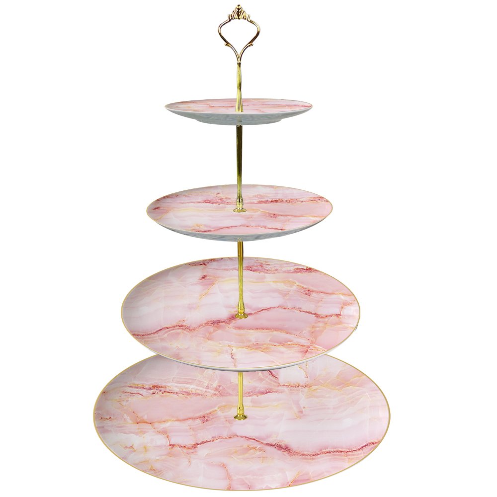 Wholesale Pink Christmas Dinner Dessert Cake Plate sets Ceramic Home Decoration Bone China Dinnerware Set