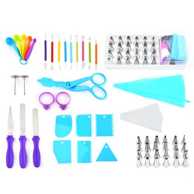 50 Pcs Cake Decorating Kit with Piping Frosting Tips and Bags Set