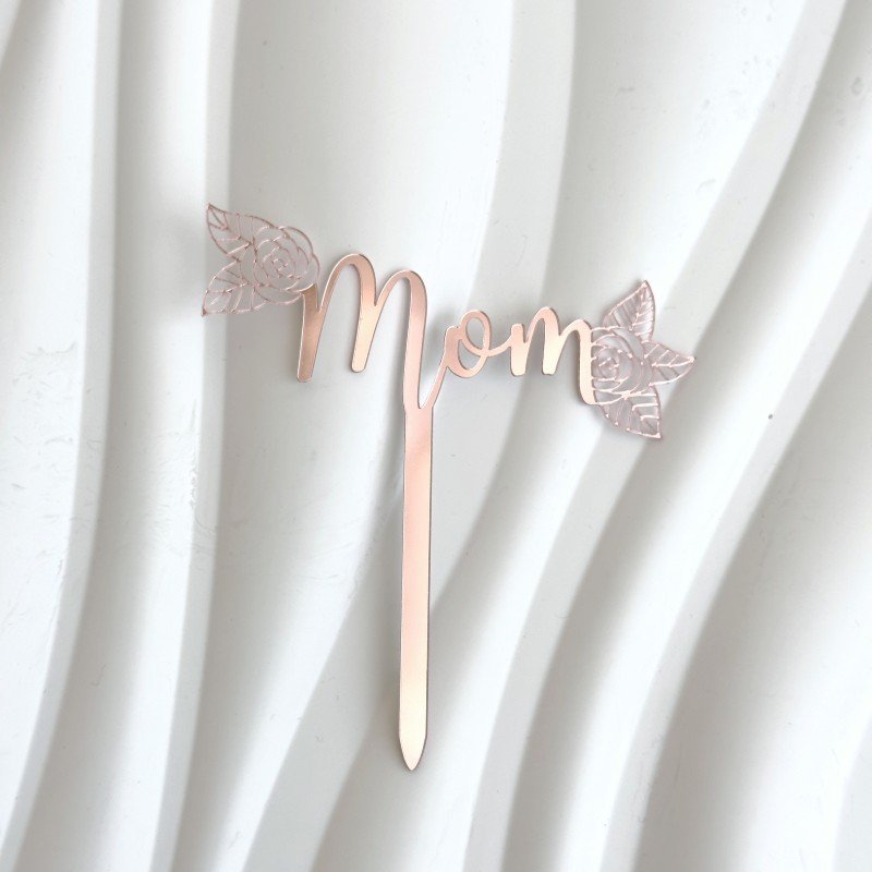 Best Mom Ever Cake Topper Acrylic Cake Picks with Love Heart Cake Decoration Mom Day Birthday Party Supplies