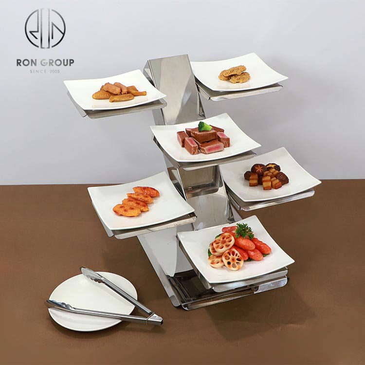 Stainless Steel Catering Stand Afternoon Tea For Food Display Restaurant Wedding Cake Stand Buffet Riser Display Dessert Stand