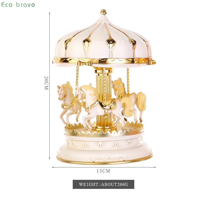 Home Decor Plastic crafts Carousel Cake Decoration Music Box Children's Toys Birthday Cake Ornament Christmas Gifts