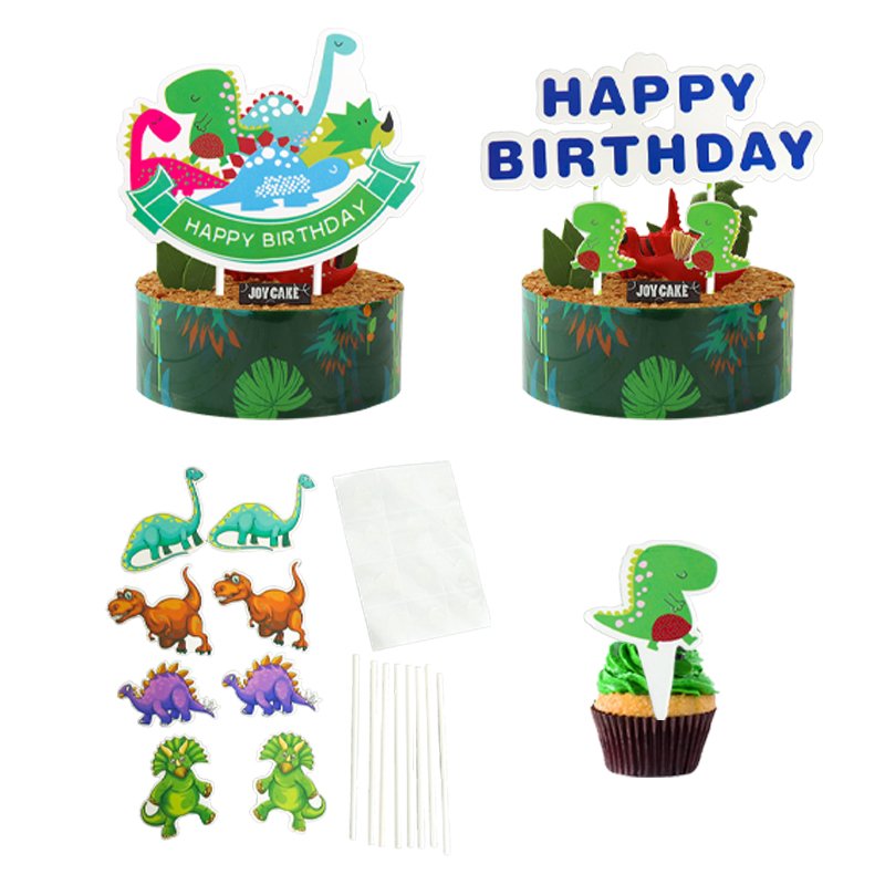 Little Green Dino Birthday Party Decorations Supply Dino Disposable Tableware Set Party Supplies