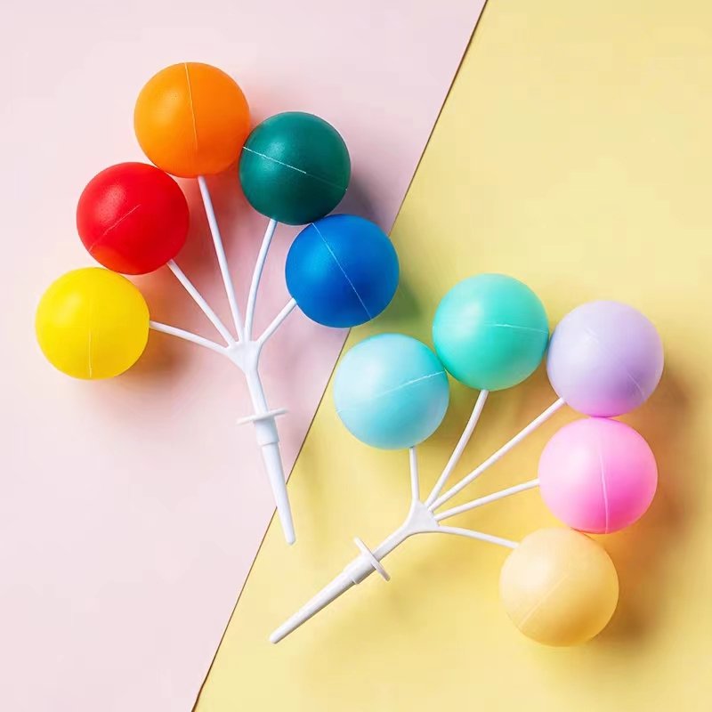 Party Cake Decoration Colorful Plastic Faux Balls Party Supplies Large Round ball Cake Topper