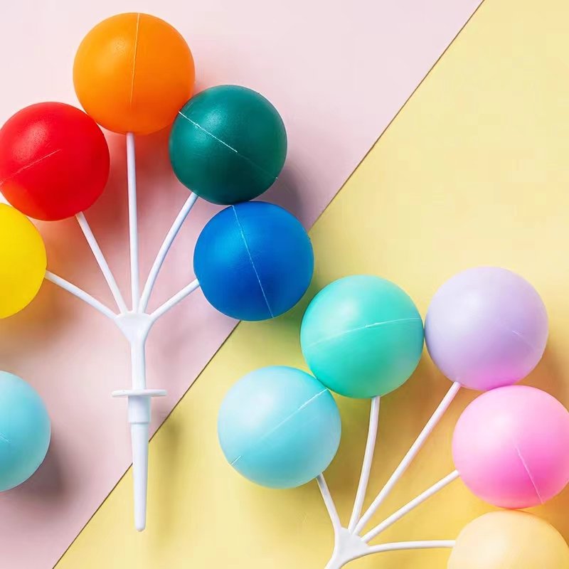 Party Cake Decoration Colorful Plastic Faux Balls Party Supplies Large Round ball Cake Topper