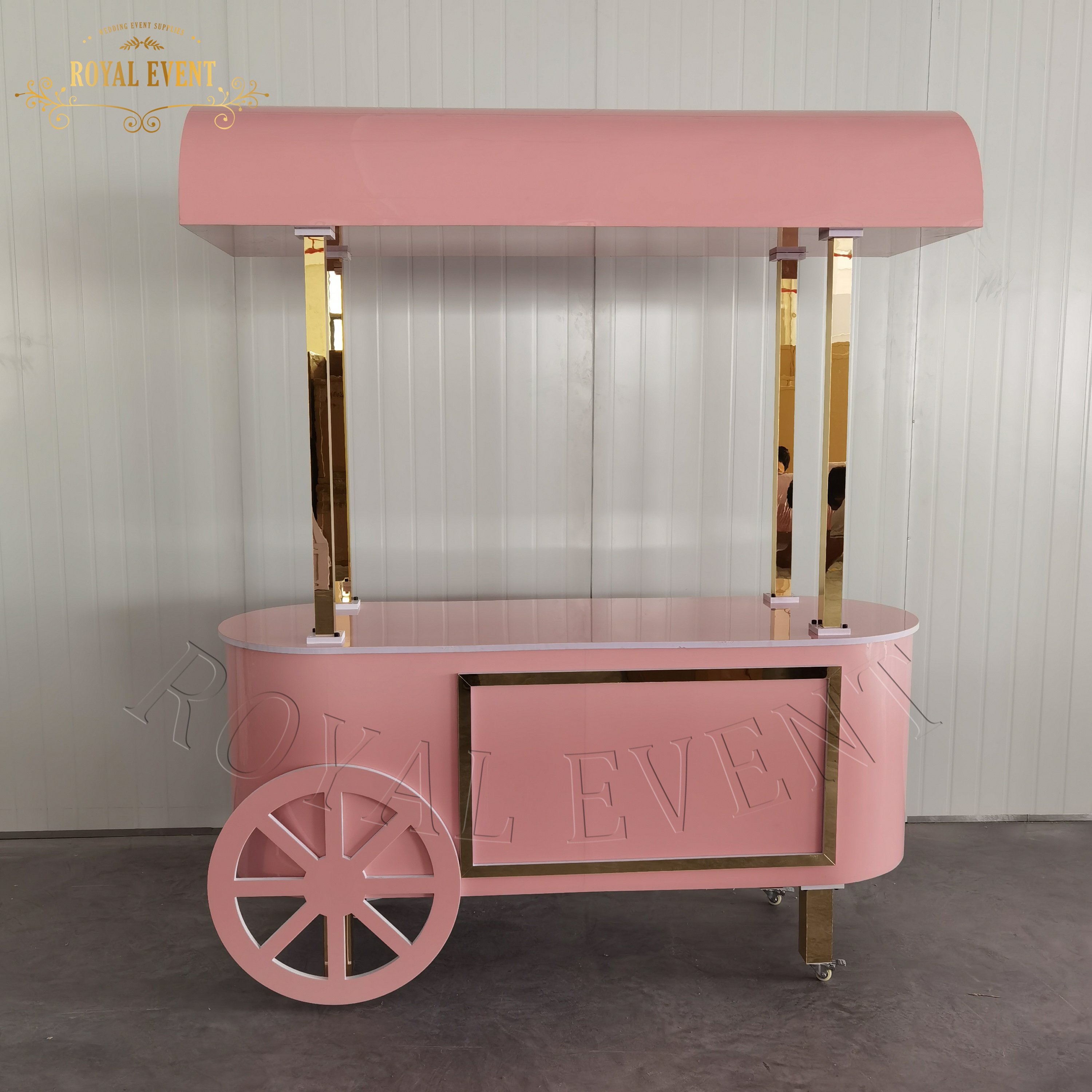 Birthday Party Candy Cart Display Wedding Cake Decoration Cotton Candy Dessert Cart with wheels