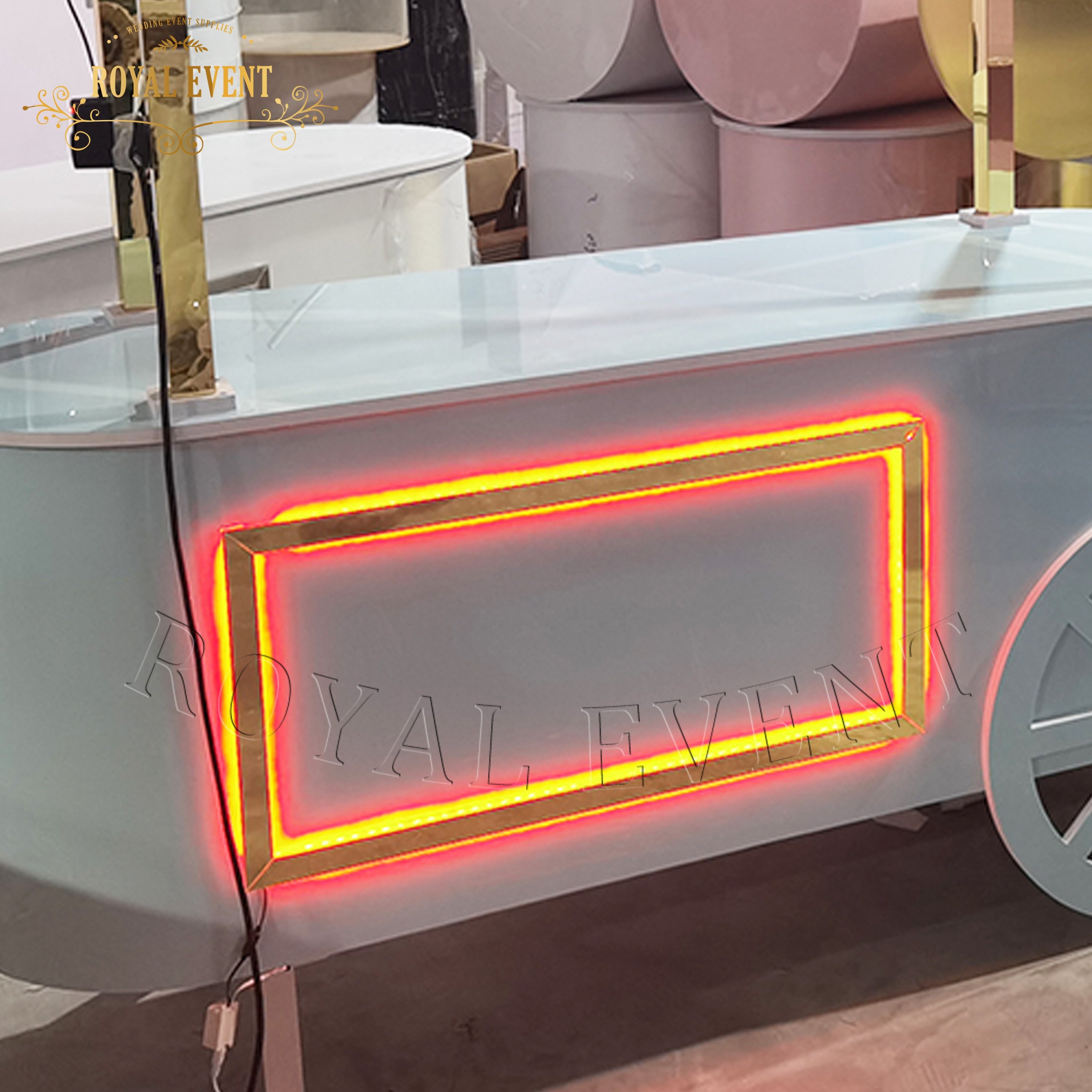 Birthday Party Candy Cart Display Wedding Cake Decoration Cotton Candy Dessert Cart with wheels