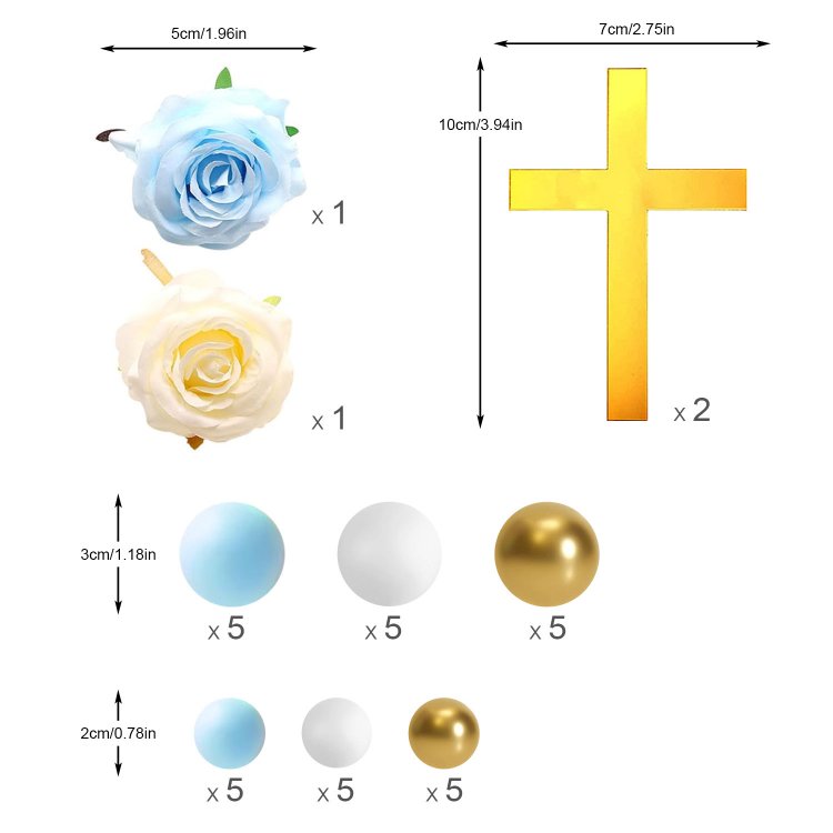 Blue Baby Boy Crosee Cake Decoration for Baptism Party Favors Party Supplies Decoration