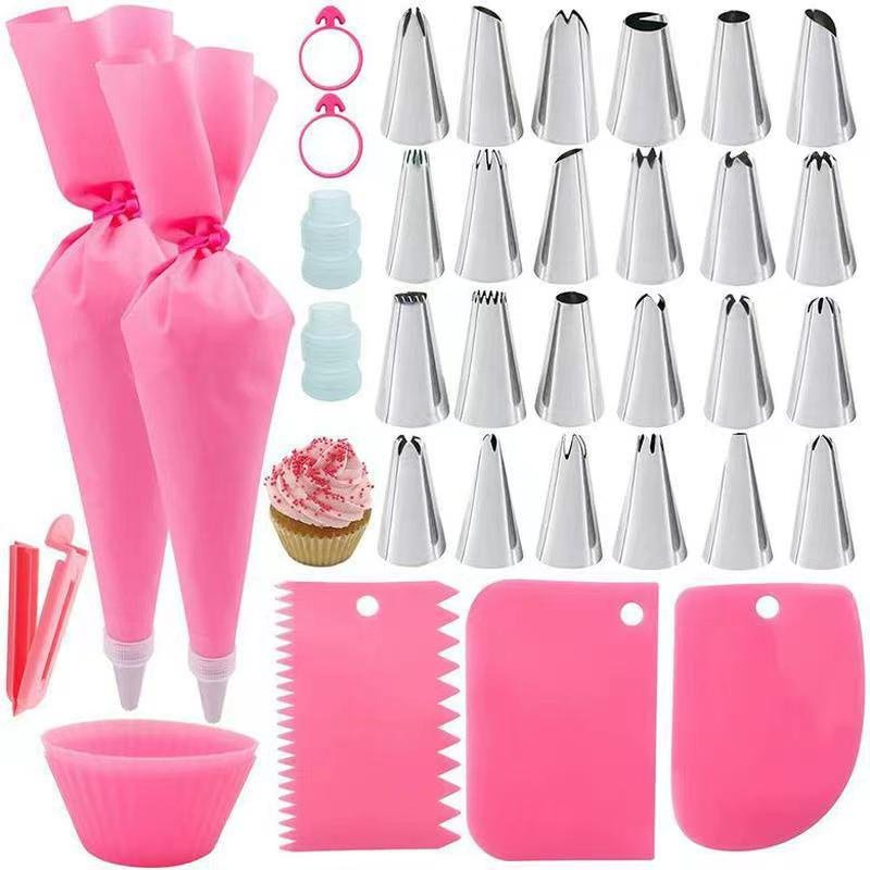Stainless Steel Cake Piping Nozzle and Pastry Bag Cake Cream Decerating Nozzle Set