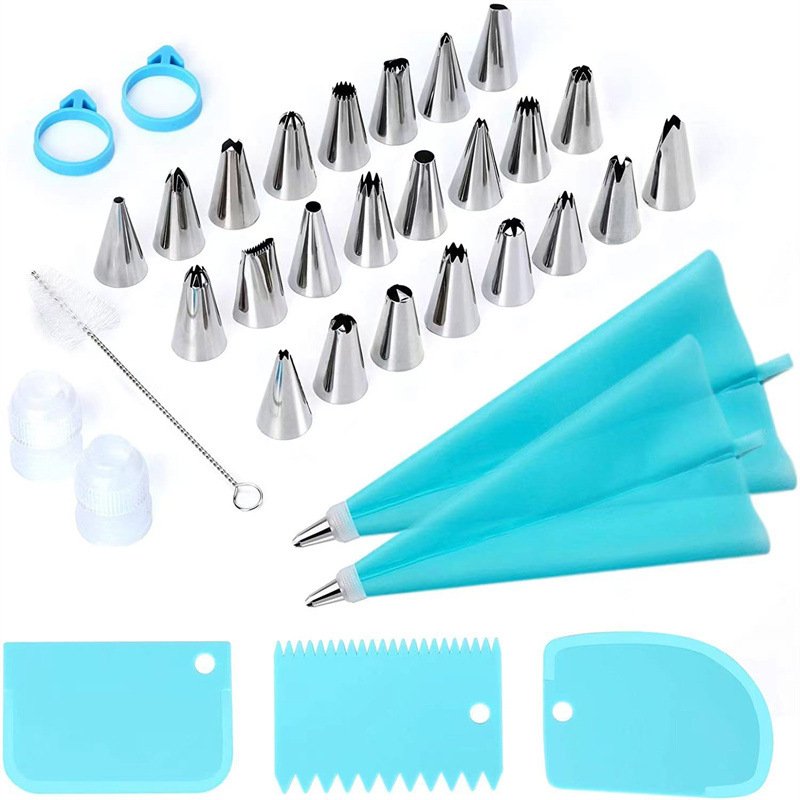 Stainless Steel Cake Piping Nozzle and Pastry Bag Cake Cream Decerating Nozzle Set