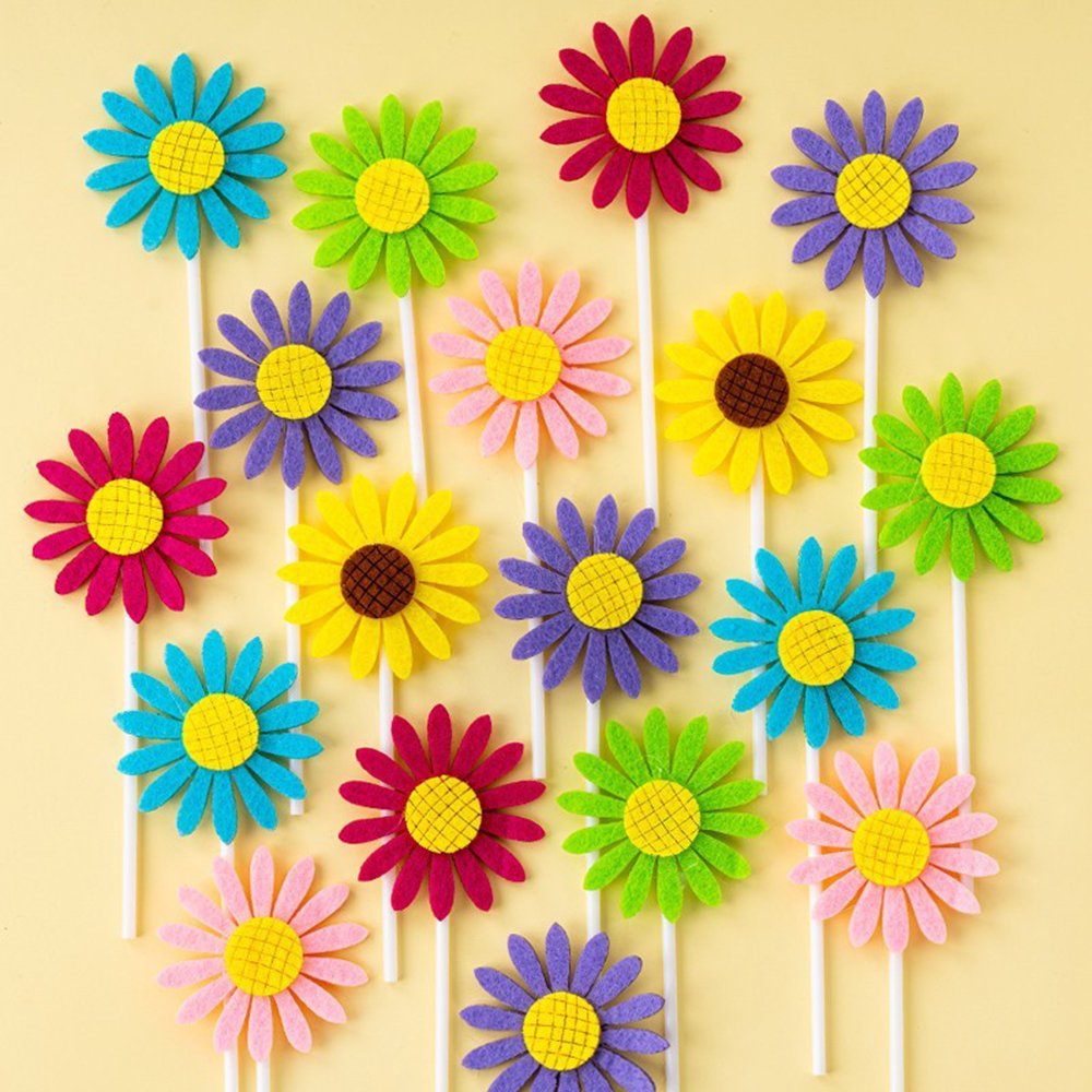 5 sets of Sunflower petal cake decoration plug-in all-match flower Floret toothpick baking card