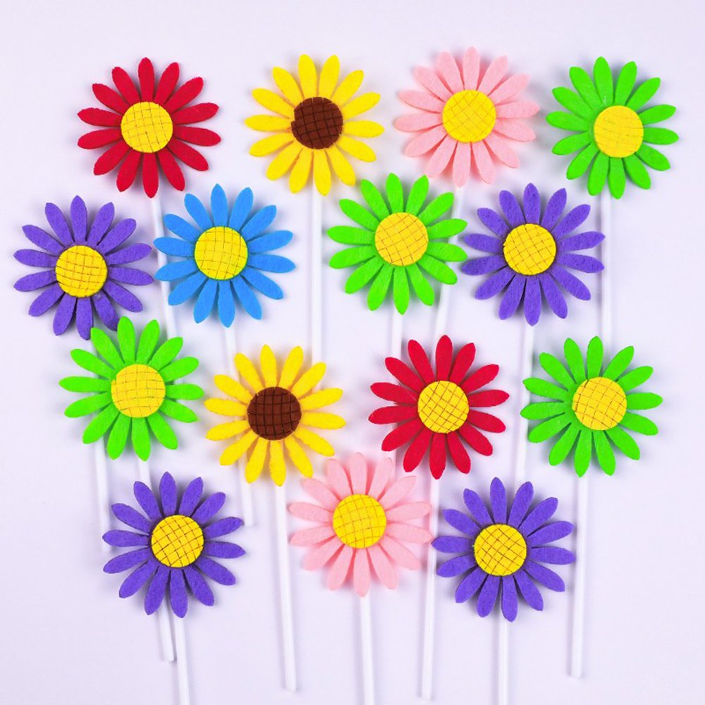 5 sets of Sunflower petal cake decoration plug-in all-match flower Floret toothpick baking card