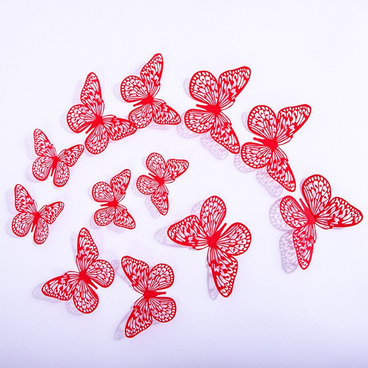 Hollow butterfly 3D hollow metal butterfly wall decoration home living room three-dimensional butterfly decoration