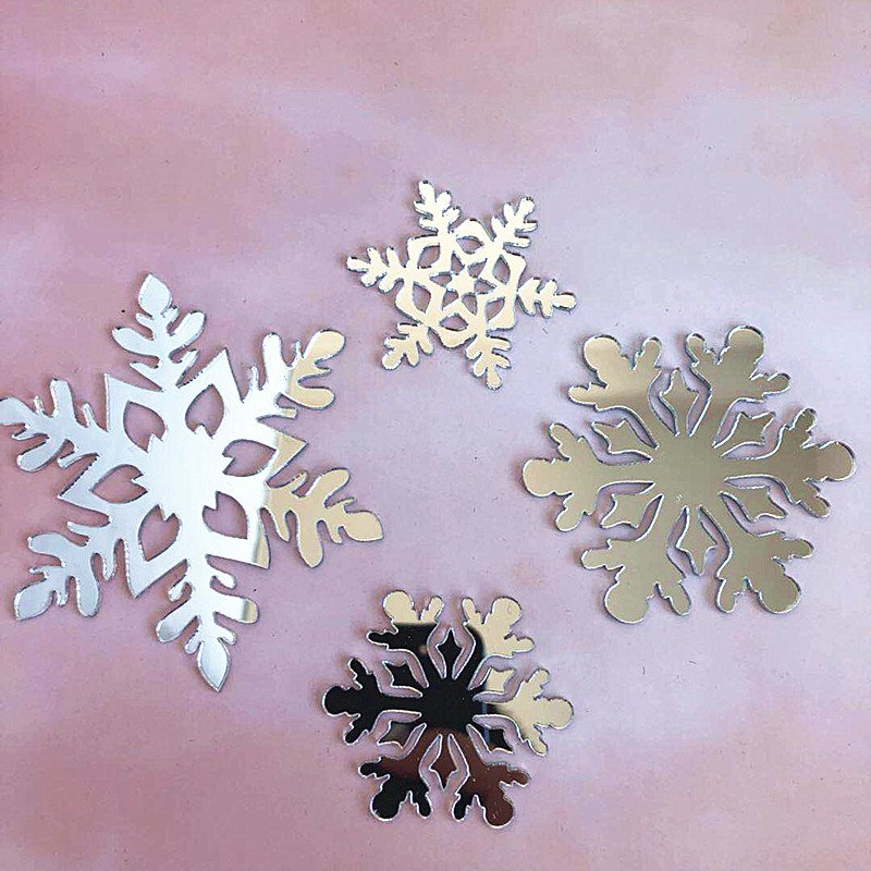 Hstyle Snowflakes Cupcake Toppers Acrylic Xmas Frozen Birthday Cupcake Dessert Toppers Decoration Christmas Party Supplies