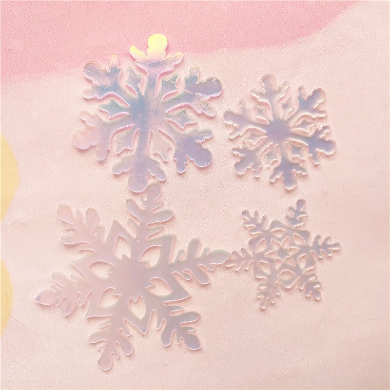Hstyle Snowflakes Cupcake Toppers Acrylic Xmas Frozen Birthday Cupcake Dessert Toppers Decoration Christmas Party Supplies