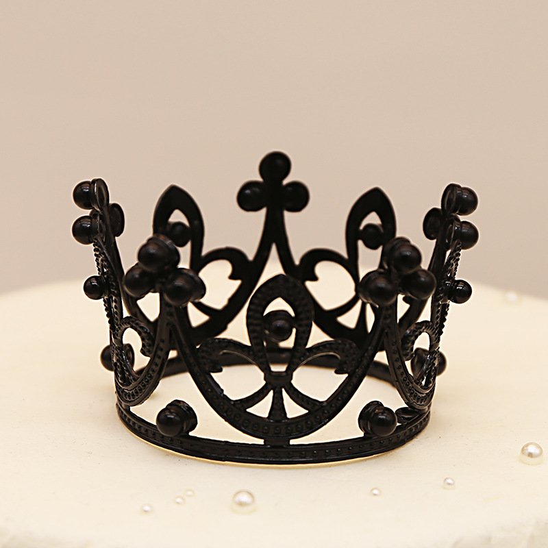 Hot cheap birthday crown cake decoration flowers dress up bridal jewelry children round crown alloy pops head ornament