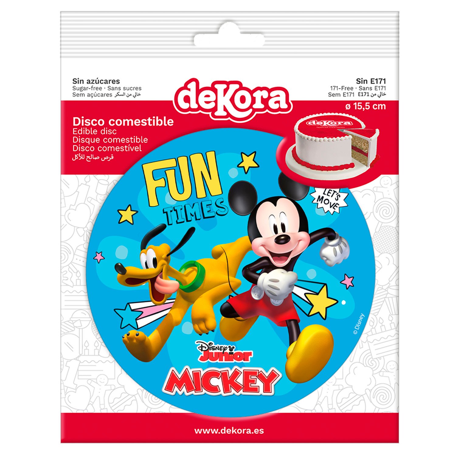 Dekora Brand Box Of 10 Edible Discs For Decorating Cakes With For Mickey Mouse Design Dia 15.5cm