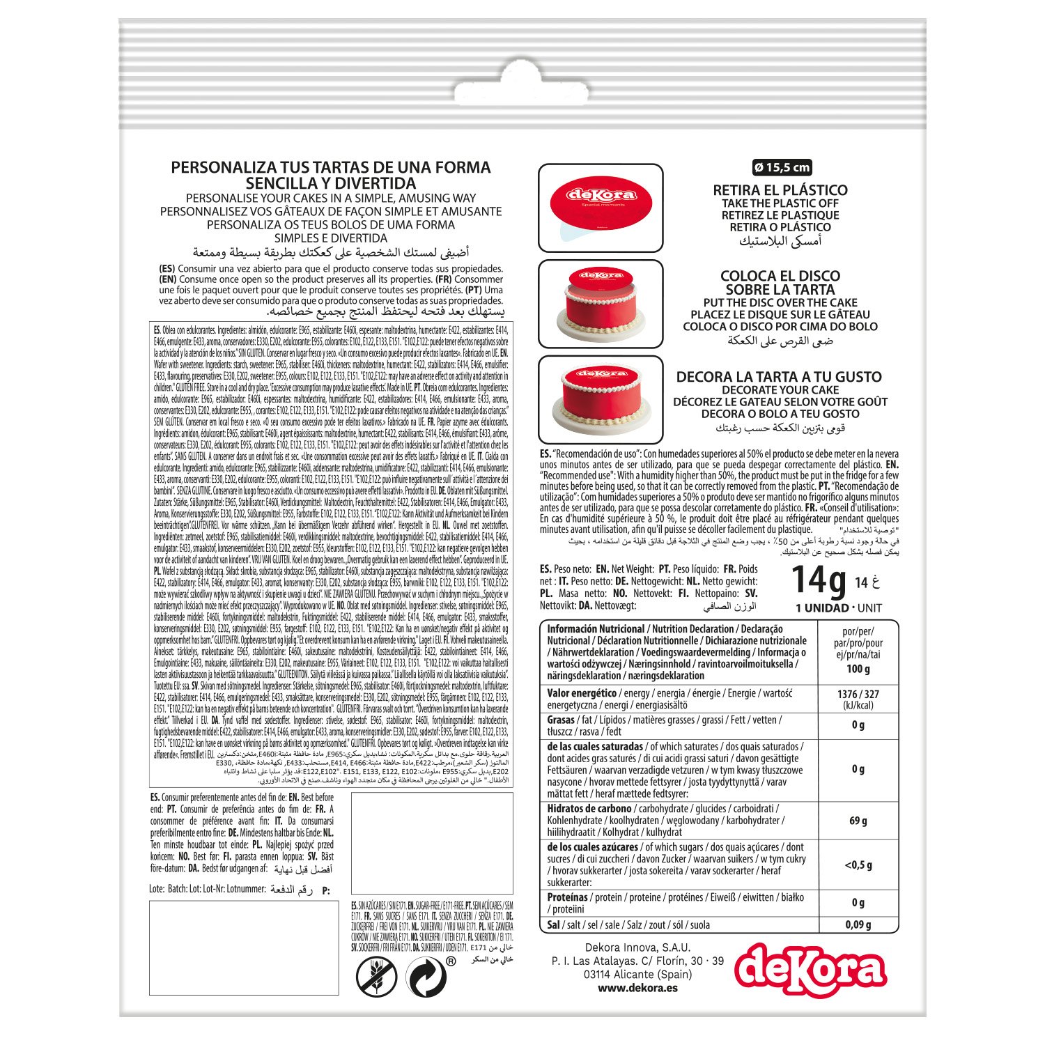 Dekora Brand Box Of 10 Edible Discs For Decorating Cakes With For Mickey Mouse Design Dia 15.5cm