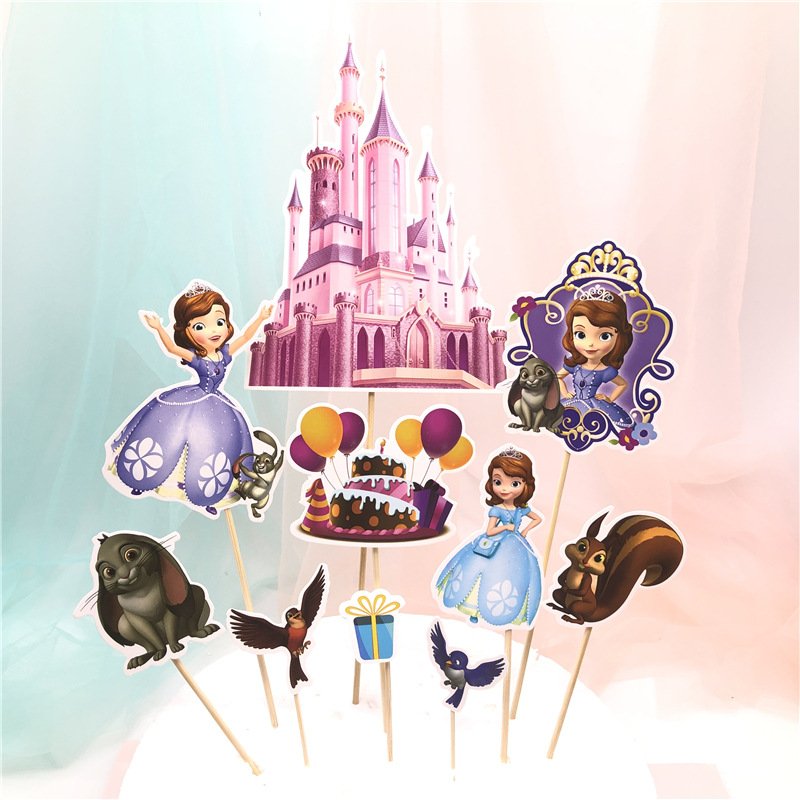 Cartoon character Balloon paper Cake Topper for Kid children baby Birthday Party Dessert Decoration wholesale supplies