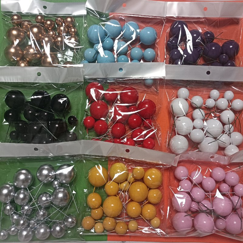 mixed size foam ball 2cm 2.5cm 3cm 4cm 20pcs black gold sliver pink balls cake topper faux balls for birthday cake