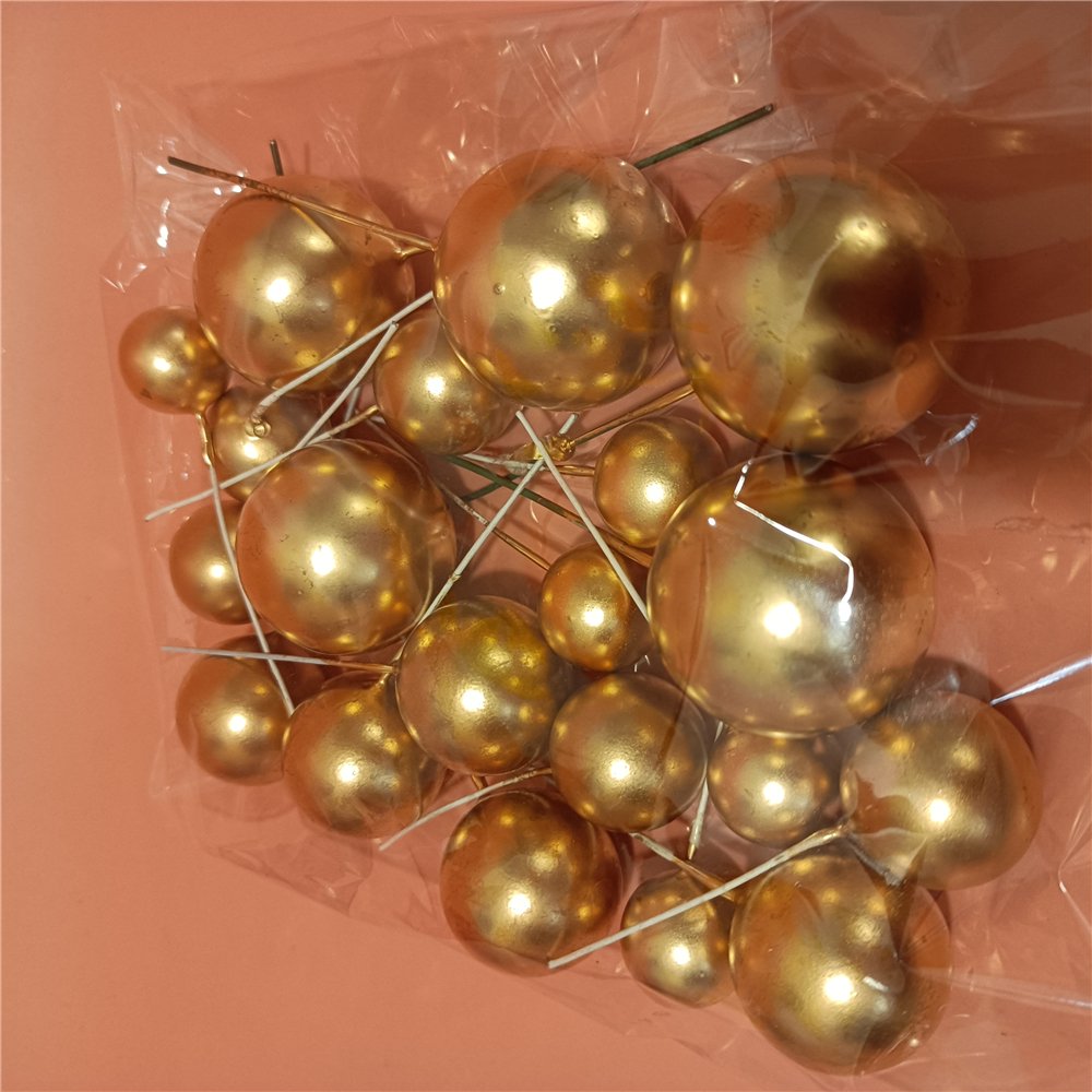 mixed size foam ball 2cm 2.5cm 3cm 4cm 20pcs black gold sliver pink balls cake topper faux balls for birthday cake