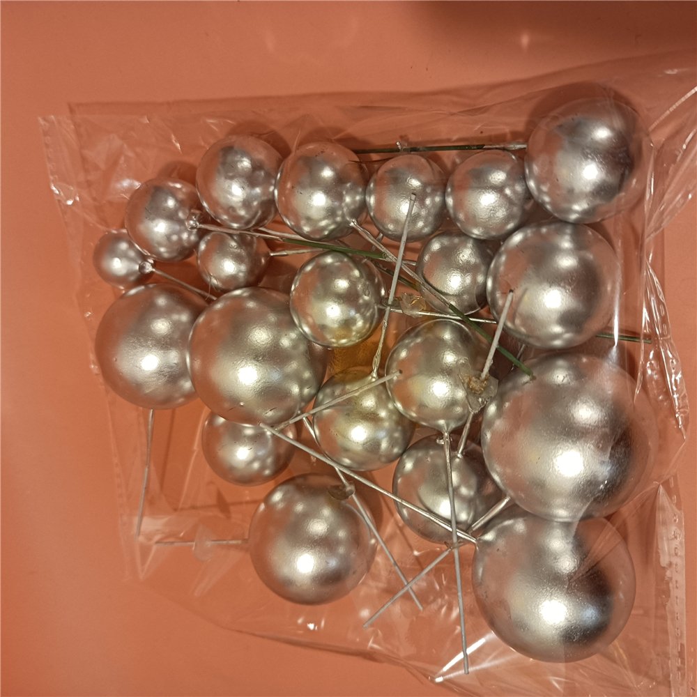 mixed size foam ball 2cm 2.5cm 3cm 4cm 20pcs black gold sliver pink balls cake topper faux balls for birthday cake