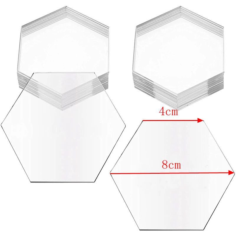 1pcs Transparent Blank DIY Acrylic Hexagon Place Plaque Wedding Guest Name Card Party Party Table Number
