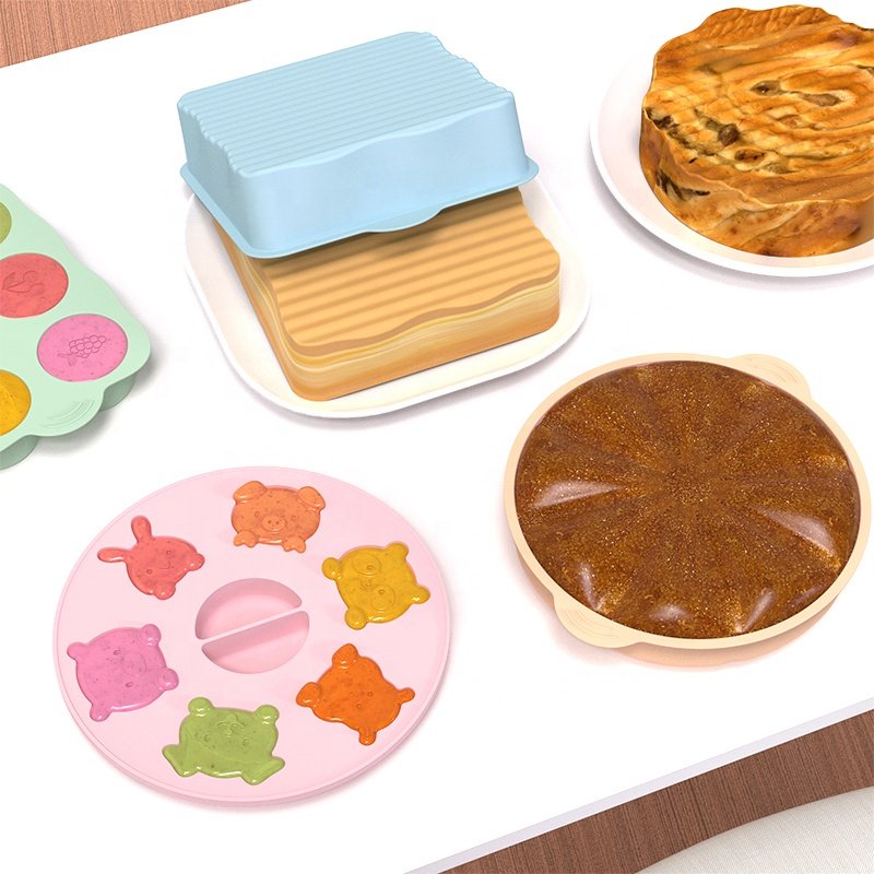Factory Custom Round Rectangular Silicone Custom Logo Moulds Cake Tools Moule Silicone Moule De Savon En Silicone Mold for Cake