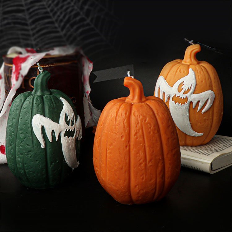YS Ghost Pumpkin Silicone Candle Mold Halloween Party Decorations Gift Casting Mould DIY Soap Aromatherapy Candle Making