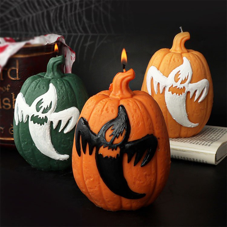 YS Ghost Pumpkin Silicone Candle Mold Halloween Party Decorations Gift Casting Mould DIY Soap Aromatherapy Candle Making