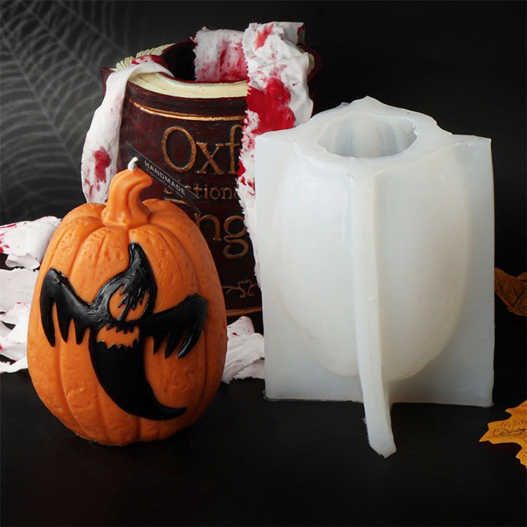 YS Ghost Pumpkin Silicone Candle Mold Halloween Party Decorations Gift Casting Mould DIY Soap Aromatherapy Candle Making