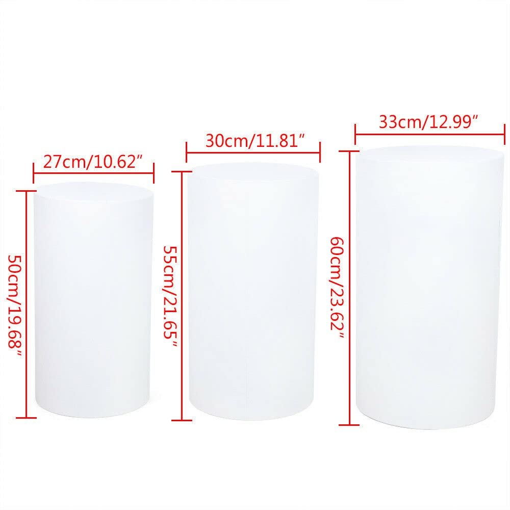 3pcs Metal Cylinder Plinth Cake Stand Wedding Event Decoration Centerpiece Dessert Table Favors Party Supplies Decorations Sets