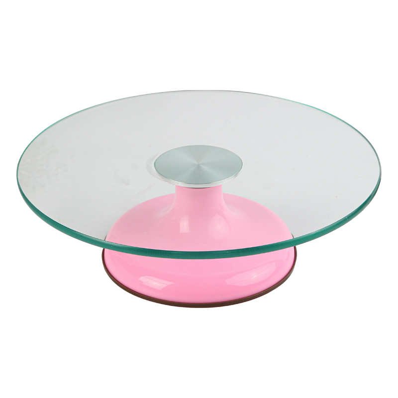 2024 Hot Selling Cake Decorating Kit Rotating Cake Stand Turntable Supplies Glass Plastic Cake Stand