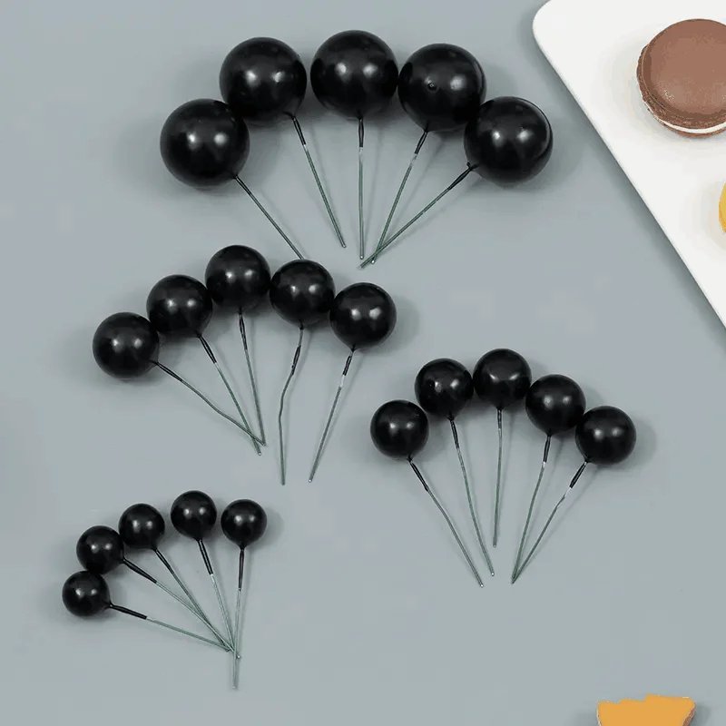 topic set cake ball decoration Dark blue black Red gold Mixed DIY Cake Insert Toppers for Birthday Party Wedding