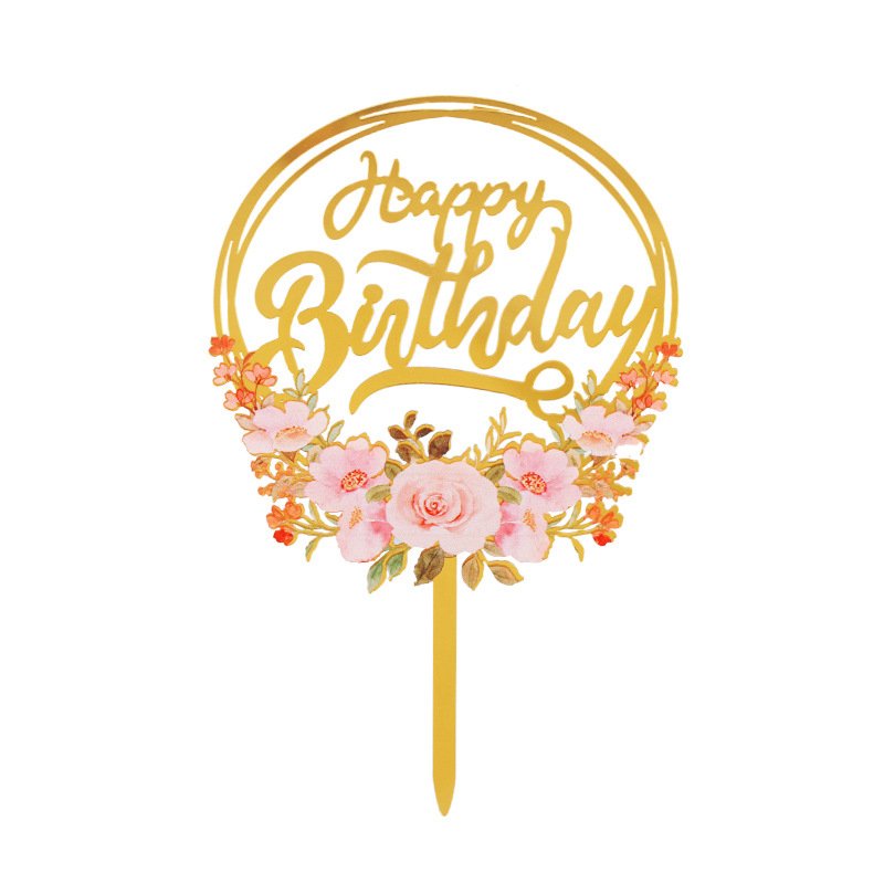 New Style Cake Toppers Decoration Happy Birthday Cake Topper Acrylic Cake Topper For Birthday Party Decoration