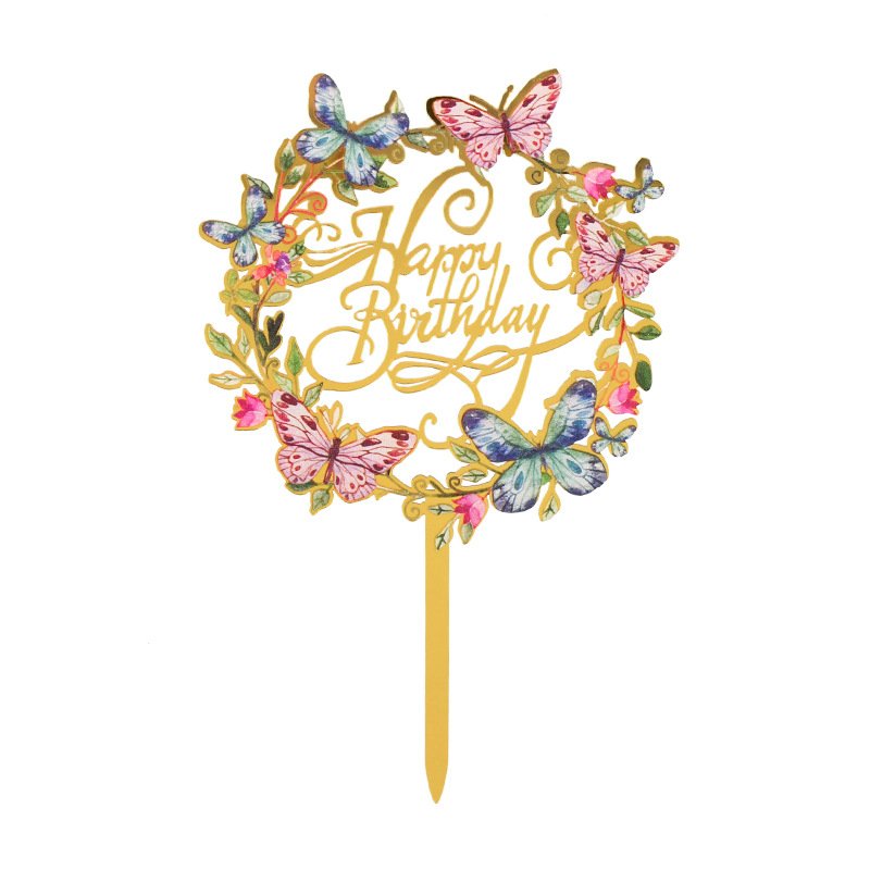New Style Cake Toppers Decoration Happy Birthday Cake Topper Acrylic Cake Topper For Birthday Party Decoration